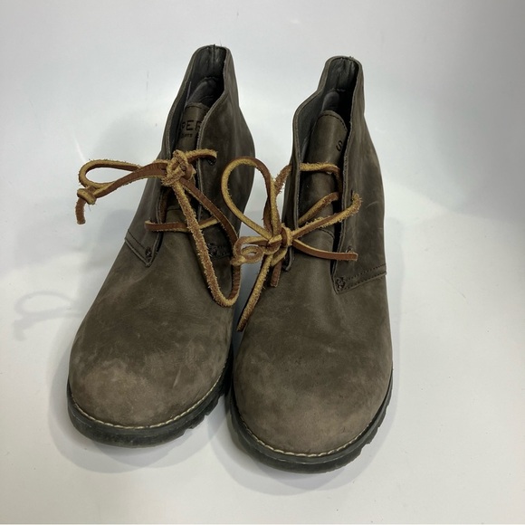 Sperry Top-sider Stella leather wedge ankle boots gray/taupe size 9.5 - Picture 2 of 7